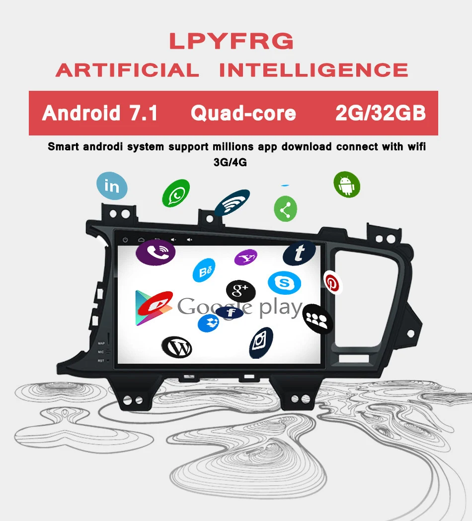 Flash Deal Deckless Octa Core 9" Android 9.0 Car DVD Player for Kia K5/Kia Optima 2011-2015 gps radio 4G stereo head units tape recorder 3