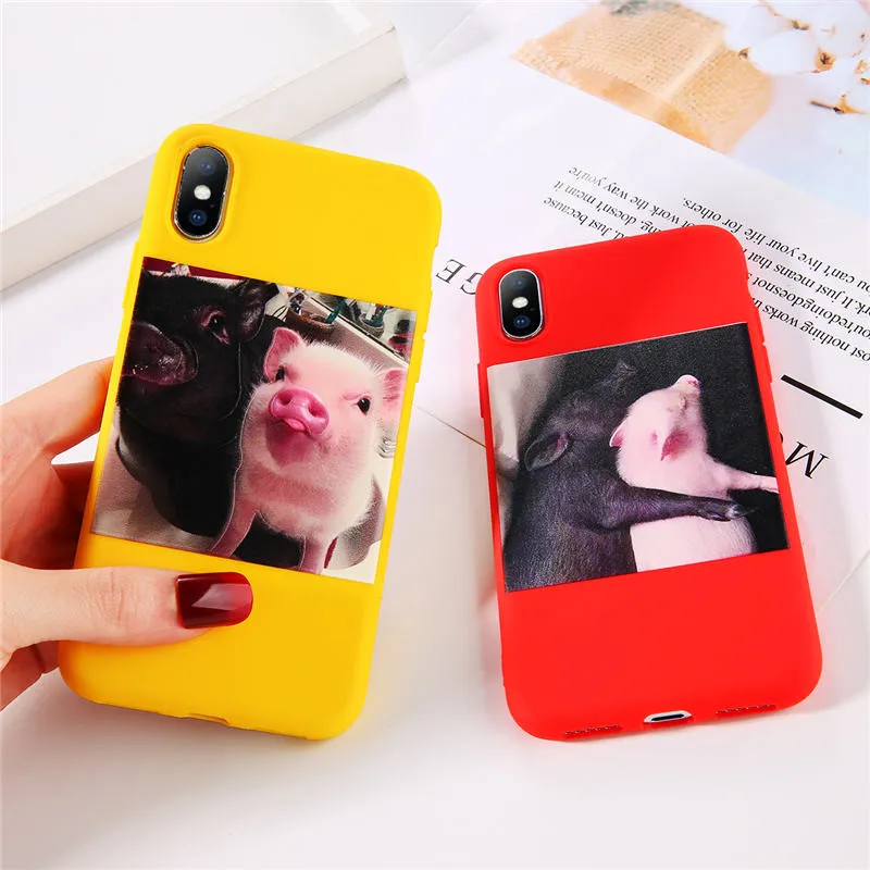 Moskado Cartoon Animal Phone Case For iPhone XR XS Max X 8 7 6 6S Plus 5 5S SE XS Cute Pig Giraffe Soft TPU Silicone Back Cover