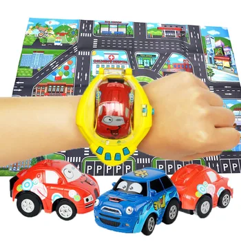 

2 in 1 Mini Remote Control Watch RC Car Toy Model Educational Toys Car Gravity Sensor Control (with Map) Best Gift For Children