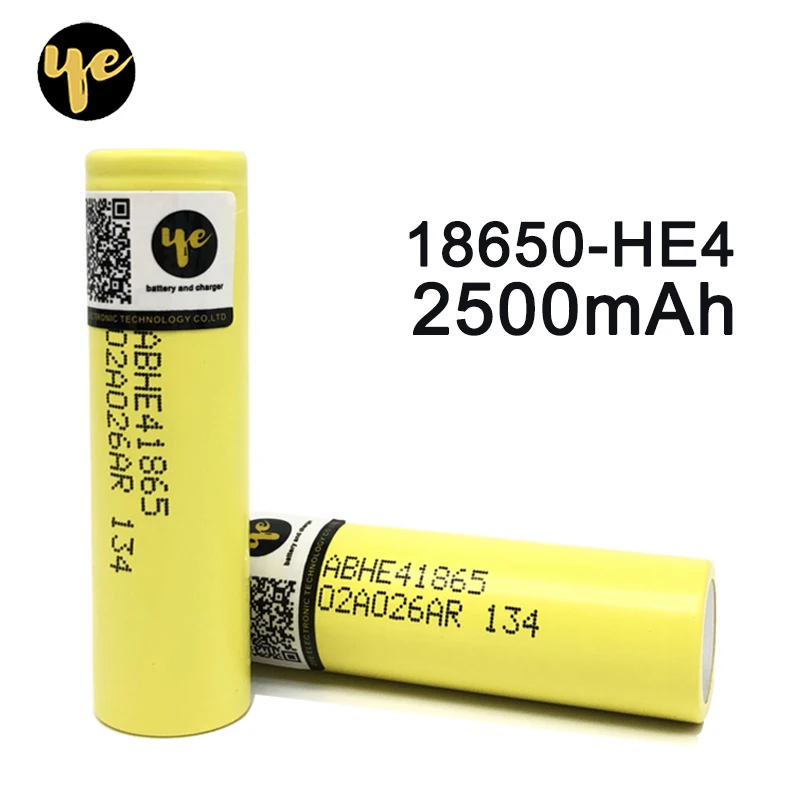 

original battery 18650 HE4 Rechargeable li-lon battery 3.6V 2500mAh Battery high drain Max 20A,35A discharge For E-cigarette