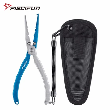 

Piscifun 21.5cm Aluminum Alloy Braid Cutter Fishing Pliers Cutters Hooks Remover With Sheath Split Ring Fishing Tackle