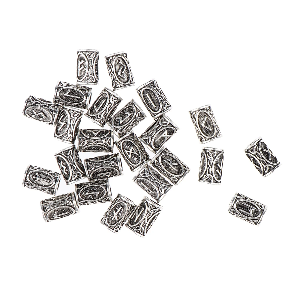 24 Pcs Hair Beads Silver Black Fashion Hair Accessories for Women Men Braiding Bracelet Necklace DIY