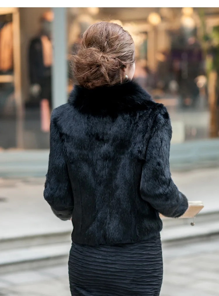 short black faux fur jackets ladies