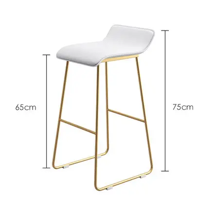 65cm White cushion PU кожа ткань золотой стул Отель стул для свадьбы Лифт Бар Стул высокий стул креативный кофе стул современный - Цвет: 65cm White cushion