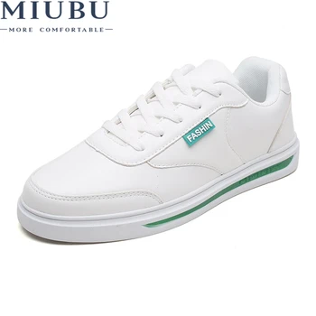 

2020 MIUBU New Spring Summer Men Casual Shoes Fashion Leather Men Loafers Lace-up Men's Flat Shoes Breathable Sneakers