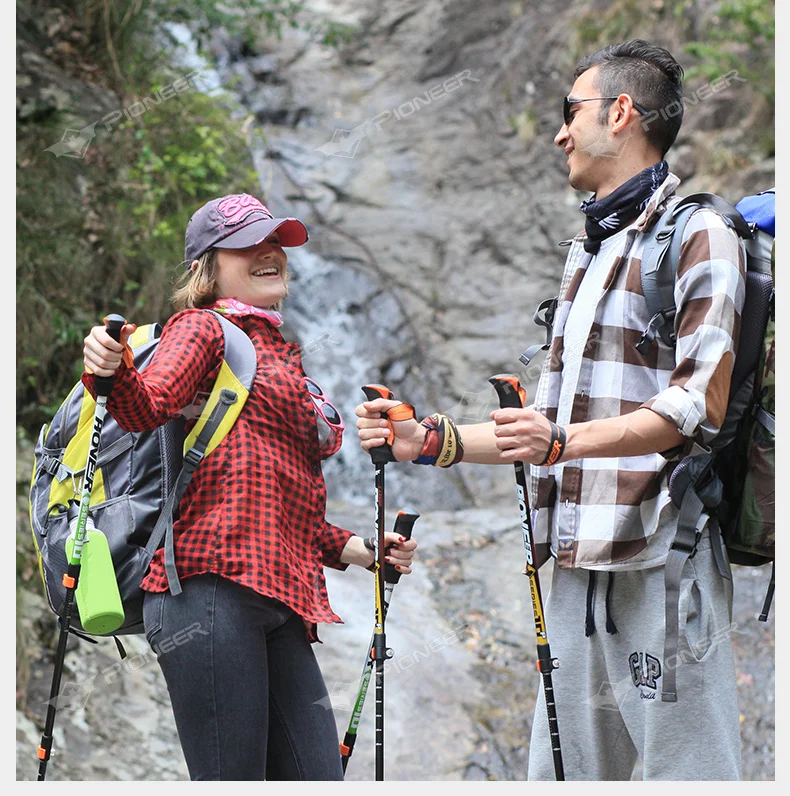 Ajudante para Caminhadas a pé Trekking de 62 Pack Canes Varas Pólos Cm-135 cm Ajustável Forte & Leve Alpenstocks Bom Subida 2-pc 4 62 cm-135 cm Ajustável Forte & Leve