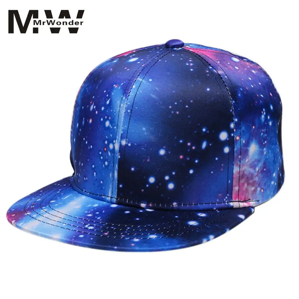 Blue Starry sky Caps Hip Hop Fashionable Summer Starry Sky Sunshade Hip-Hop Caps INS Hot Tide Teenager Hats YI0