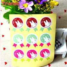 Tronzo 108pcs/set Bake Seal Stickers Candy Box Decor Easter Bunny Birthday Wedding Decoration Party Supplies Cookies Box Sticker