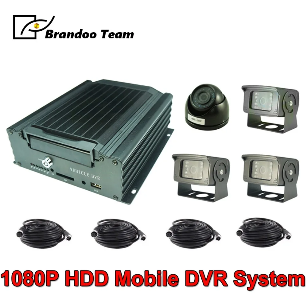 

4CH 1080P Train HDD MDVR Kit Car Mobile DVR Kit With 4pcs 2.0MP AHD Car Camera Support Railway Security System