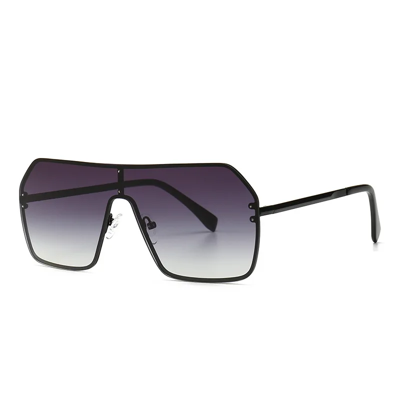 

PAWXFB 2019 Retro Flat Top Gradient Sunglasses big frame Square Sunglasses Letter Summer Style Gray Pink Green Shades