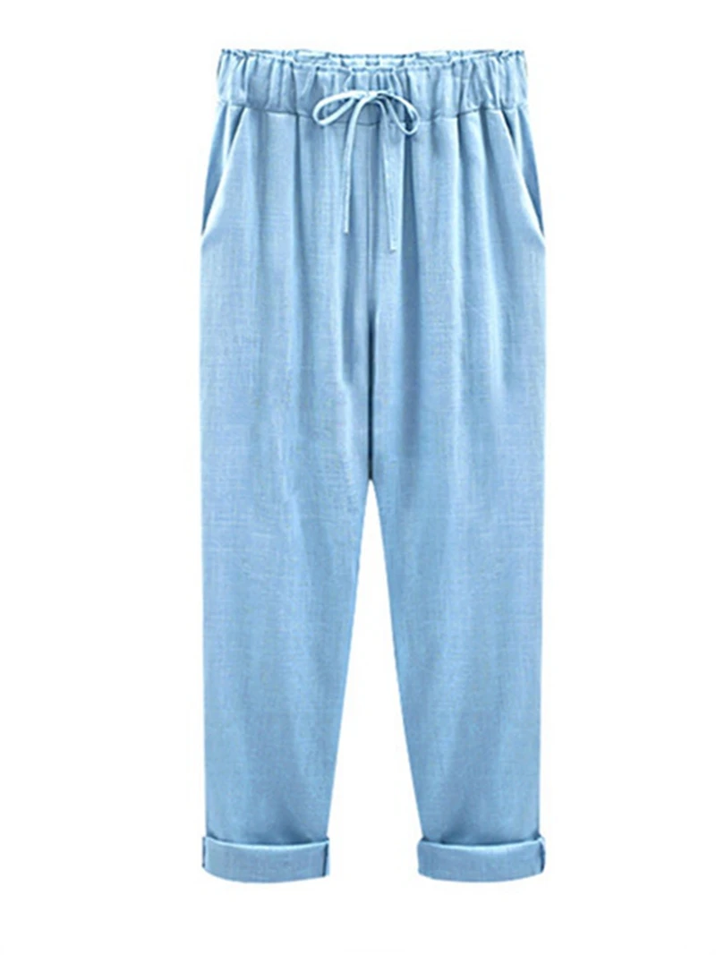 Женские свободные брюки до щиколотки с завышенной талией|pants trousers|linen pants womenpants women