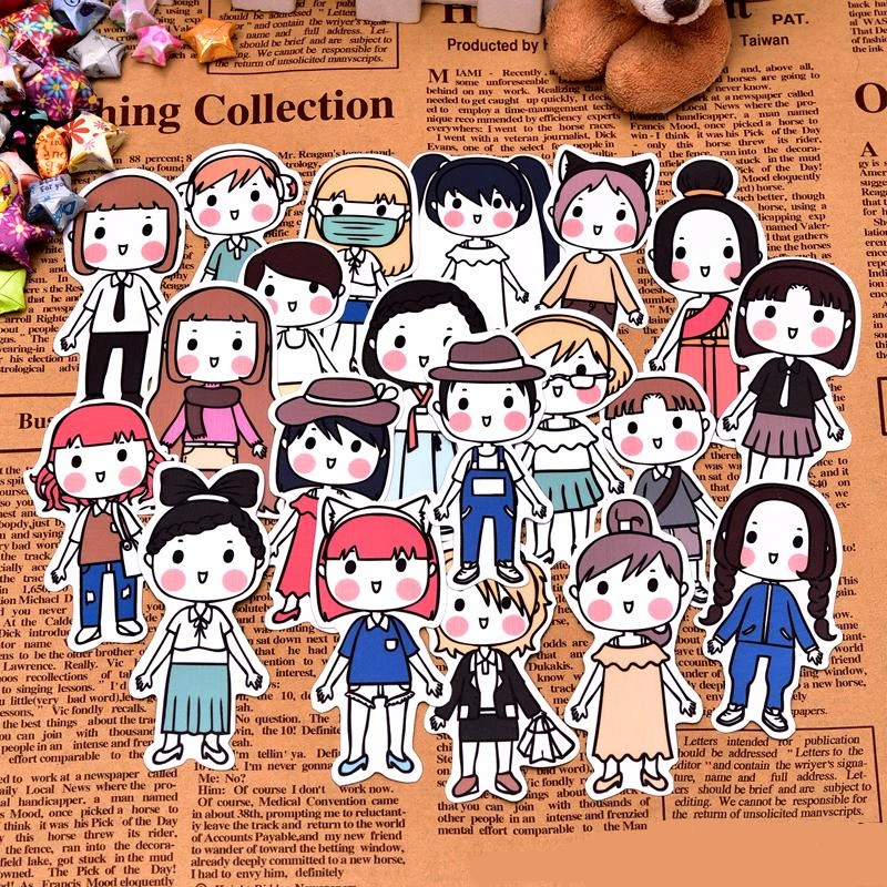25 шт. kawaii милые самодельные наклейки для девочек и мальчиков для скрапбукинга/декоративные/для ноутбука, наклейки на холодильник, скейтборд