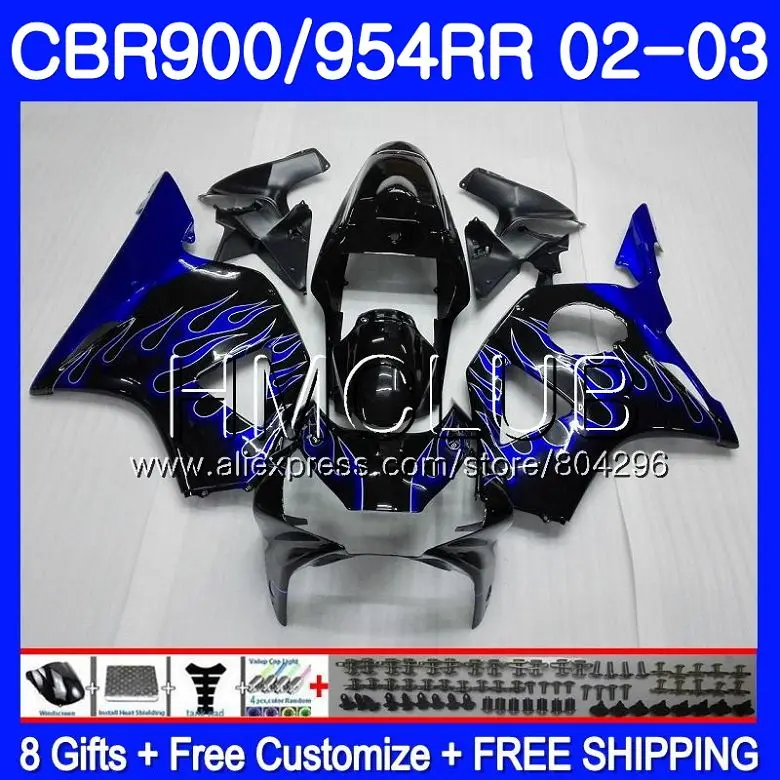 Корпус для HONDA CBR900 RR CBR 954 RR CBR 900 RR CBR 954RR 02 03 67HM. 7 CBR954 RR CBR 900RR черный Пламя CBR 954RR 2002 2003 обтекатель - Цвет: No. 1