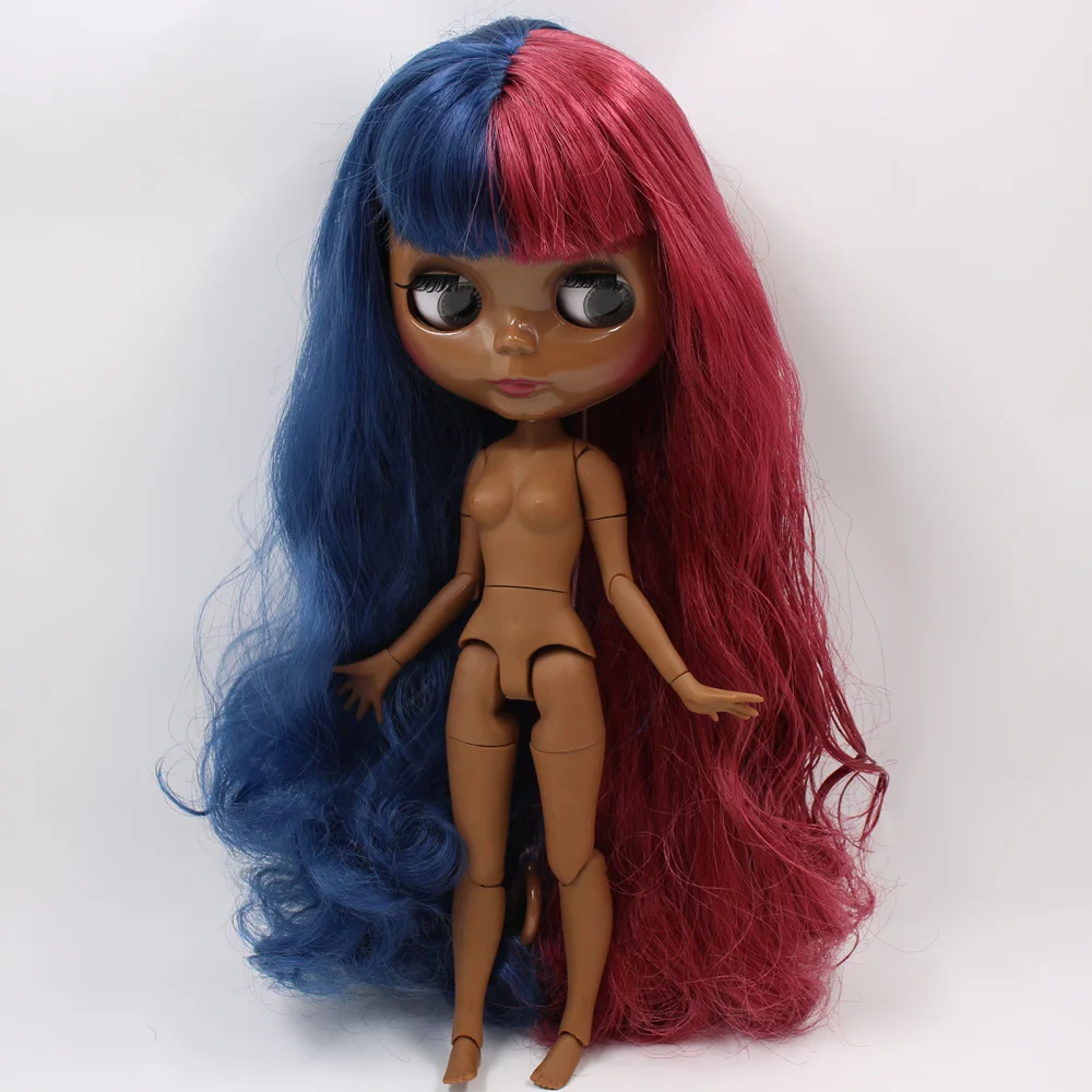 ICY Nude Blyth изготовленная на заказ кукла No. BL6221/12532 синий микс красные волосы 1/6 bjd pullip