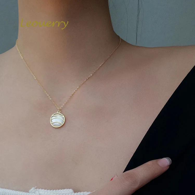 Leouerry, 925 пробы, серебряное круглое ожерелье, простая Роскошная французская стильная женская подвеска, ожерелье, модное ювелирное изделие, подарок