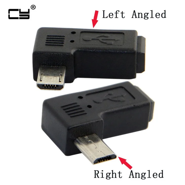 

90 degree Left & Right angled 9MM MINI USB 5PIN Female to MICRO USB Male Data sync power ADAPTER