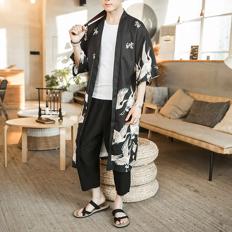 Japanese kimono men clothing haori yukata men Japanese kimono traditional streetwear japanese harajuku clothes DZ2003