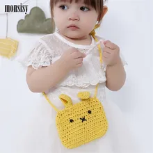Monsisy Winter Girl Wool Handbag Kawaii Knitted Rabbit Shoulder Bag Baby Coin font b Purse b