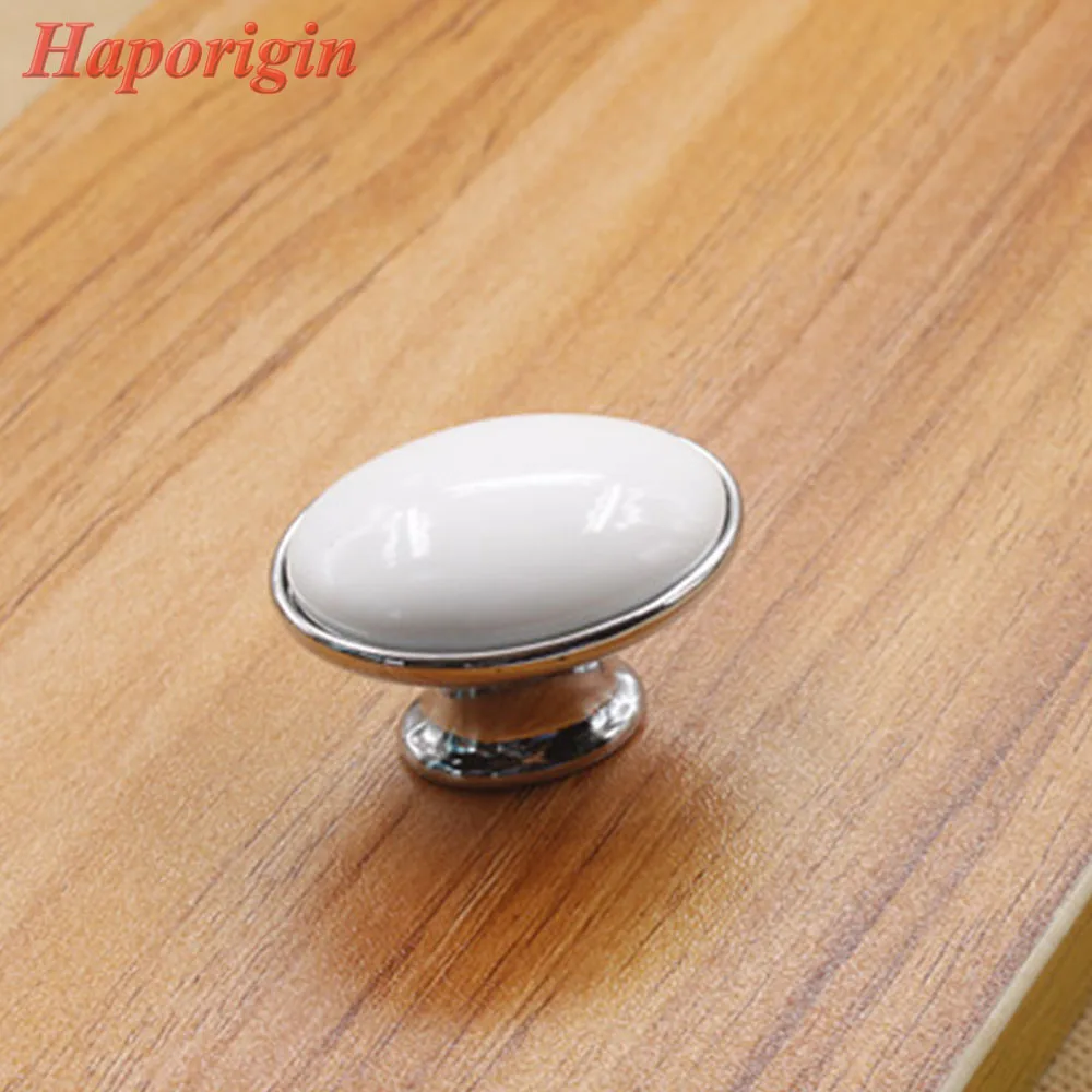 Us 15 99 5xceramic Kitchen Cabinet Drawer Knobs Porcelain Bedroom Wardrobe Door Handles Oval Furniture Cupboard Pulls Shoes Boxes Knobs In Cabinet