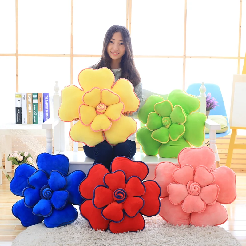 

1pcs 55cm Pretty Rose Flower Soft Pillow Plush Toy Stuff Doll Holiday Gifts For Children Home Decoration For Bedroom