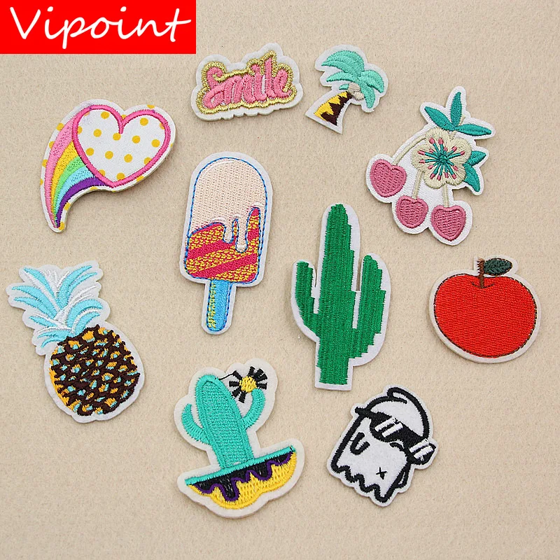 

VIPOINT embroidery apple trees patches fruits cactus patches badges applique patches for clothing XW-40