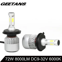 GEETANS H4/HB2/9003 9004/HB1 9007/HB5 H13 Привет-Ло Луч СВЕТОДИОДНЫЕ Фары Автомобиля лампы 8000lm Авто Удара 12 В 6000 К для Toyota/Hyundai/Kia