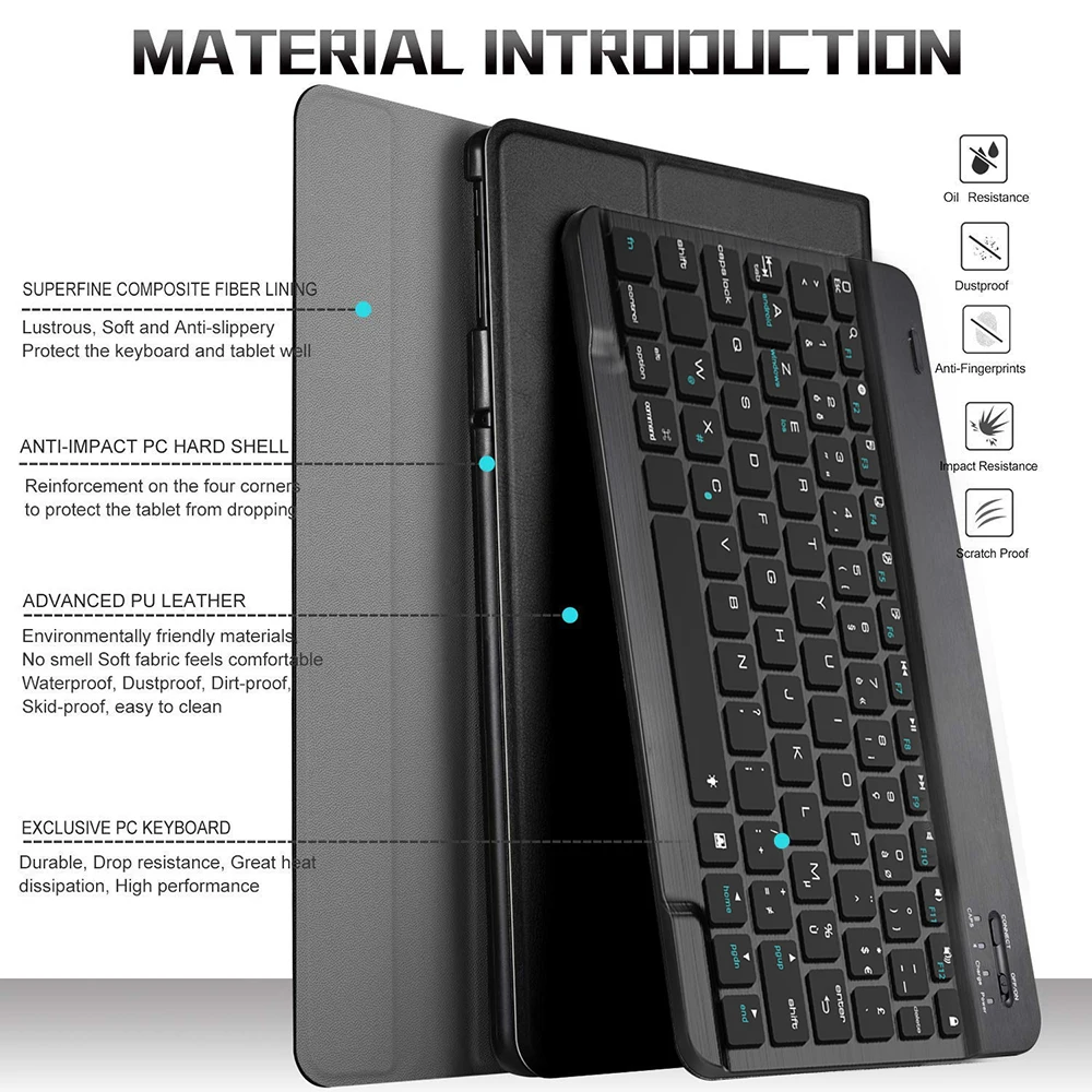 Чехол для планшета с Bluetooth клавиатурой samsung Galaxy Tab A 10 1 2019 SM T510 T515 RU/FR/испанская