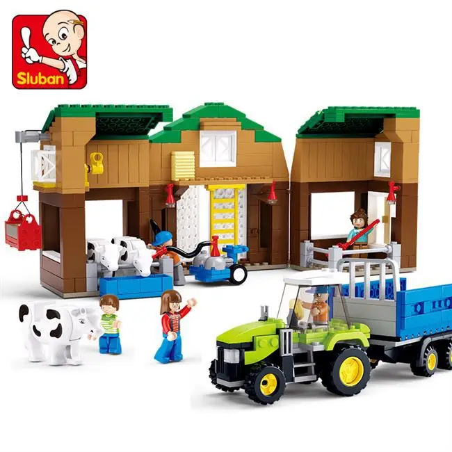 

SLUBAN 0561 Block Sunny Ranch Horse Farm Model 512Pcs DIY Educational Building Toys For Children