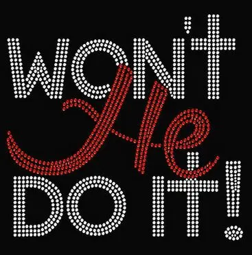 

2pc/lot Won't He Do It! Bling Wedding Dress Motif Iron On Rhinestone Bridal For Woman Dress hot fix rhinestone transfer motifs
