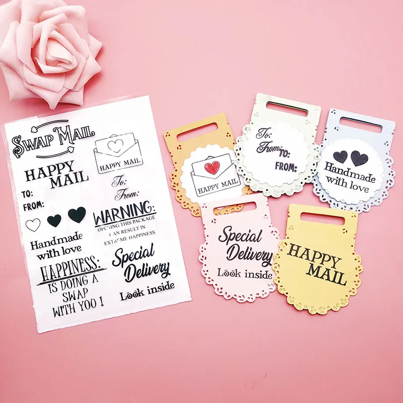 

2019 new Swap Mail Sentiment Delivery Clear stamp for Swap Mail Scrapbooking clear stamp Paper Card making