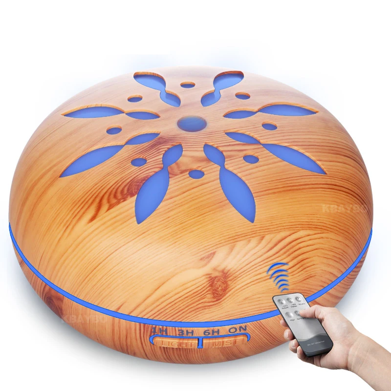 

500ml remote control Aroma Essential Oil Diffuser wood Ultrasonic Air Humidifier cool Mist Maker LED Light Aromatherapy for home
