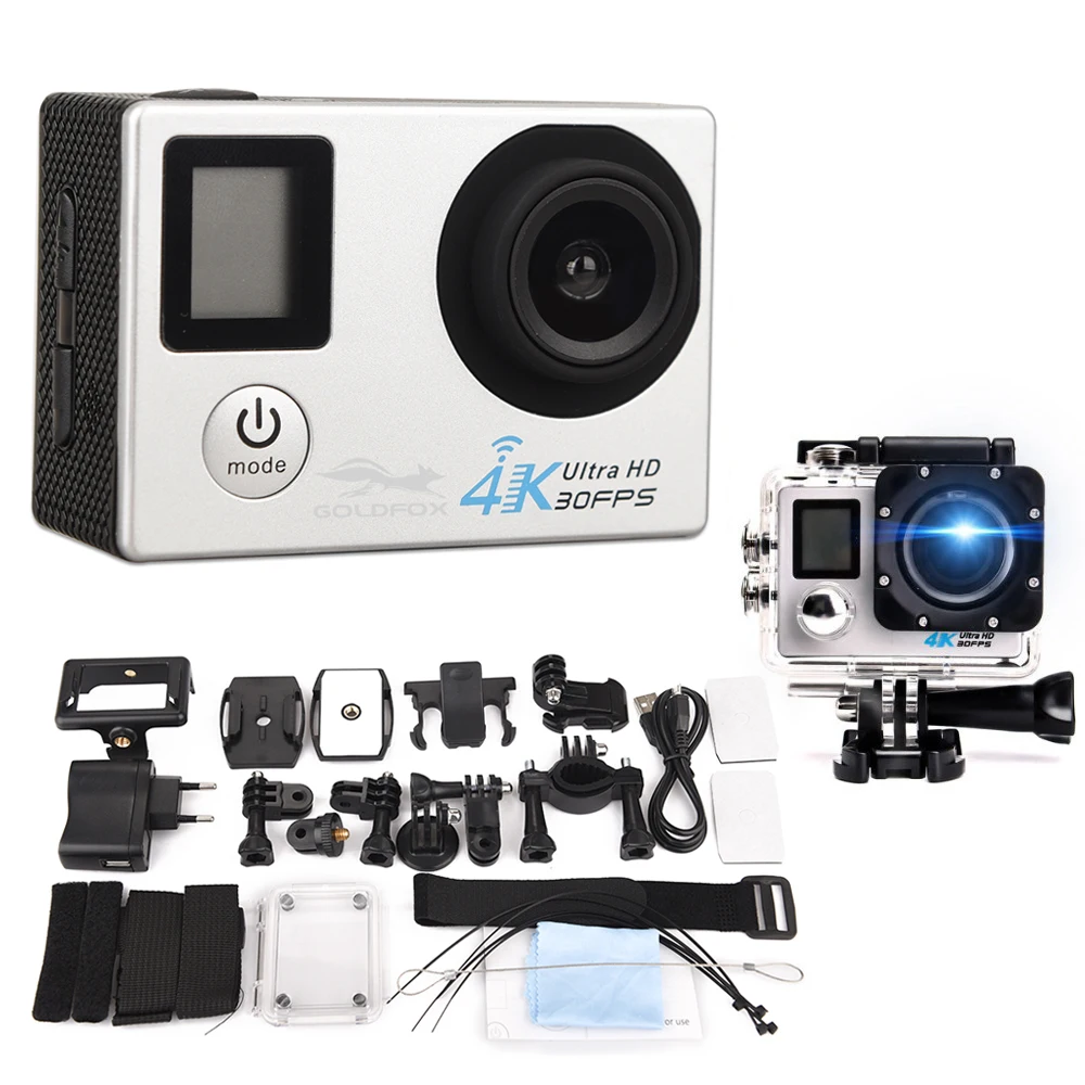 

Dual Screen 170D Lens 1080P 16MP Sports Camera Ultra HD 4K Wifi Action Camera Go Waterproof pro Remote Camera Video Camcorder