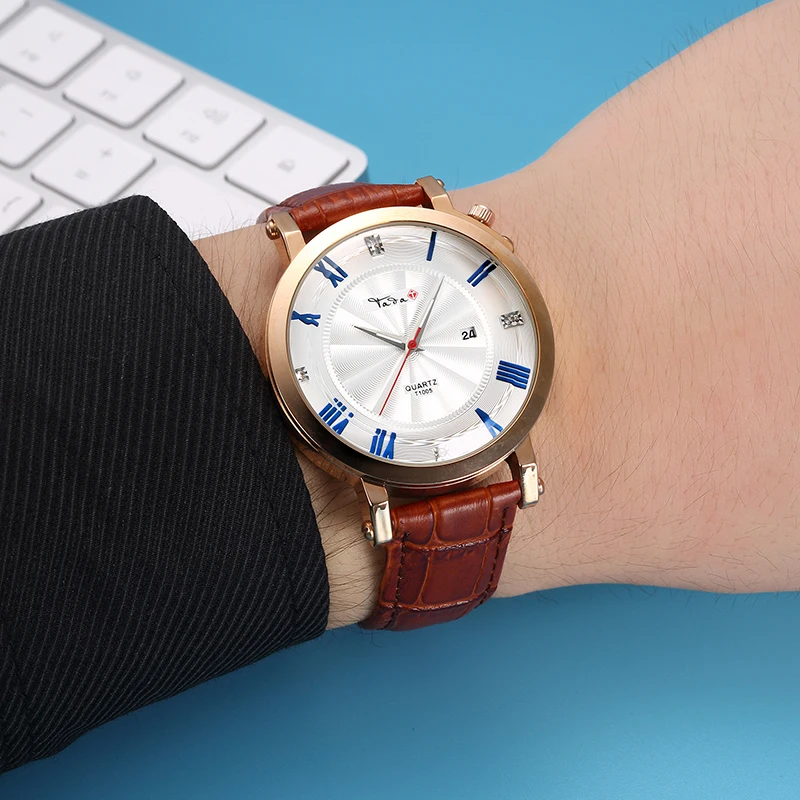 

top luxury brand TADA genuine leather watches hot sales men's japan movement watches fashion relojs male 3ATM men watches