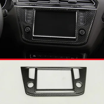 

Carbon fiber Style Inside Interior center control Cover Trim For Volkswagen VW TIGUAN L 2017 2018