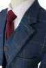 Wool Blue Ckeck Tweed Custom Made Men suit  Blazers Retro tailor made slim fit  wedding suits for men 3 Piece ► Photo 2/6