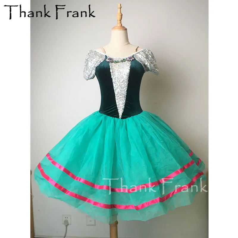 Профессиональное балетное платье-пачка с пышными рукавами для детей, танцевальный костюм для взрослых, C211