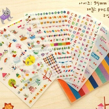 

6 Pcs/lot Cartoon Cat Printing PVC Stickers Scrapbooking stationery Products Memo Pads Albums Diary Decoration