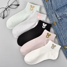 Размер 34-40, женские хлопковые носки г. Лето-осень, милые носки с героями мультфильмов короткие носки женский тонкий носок, Микки, для девочек, Meias