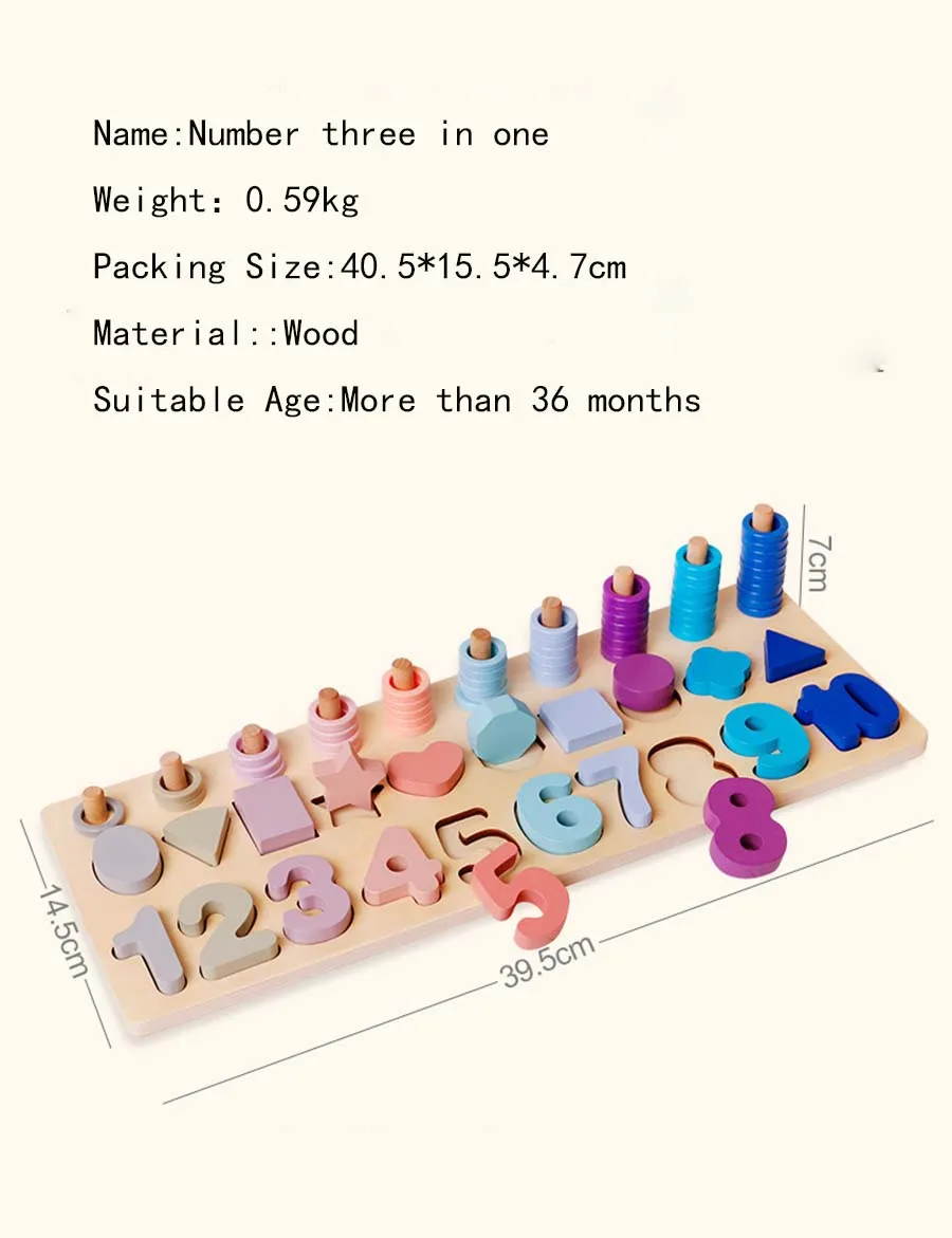 Дошкольная форма совпадающие деревянные игрушки числа, счёт Монтессори игрушки для детей учебная доска игрушки для мальчиков и девочек