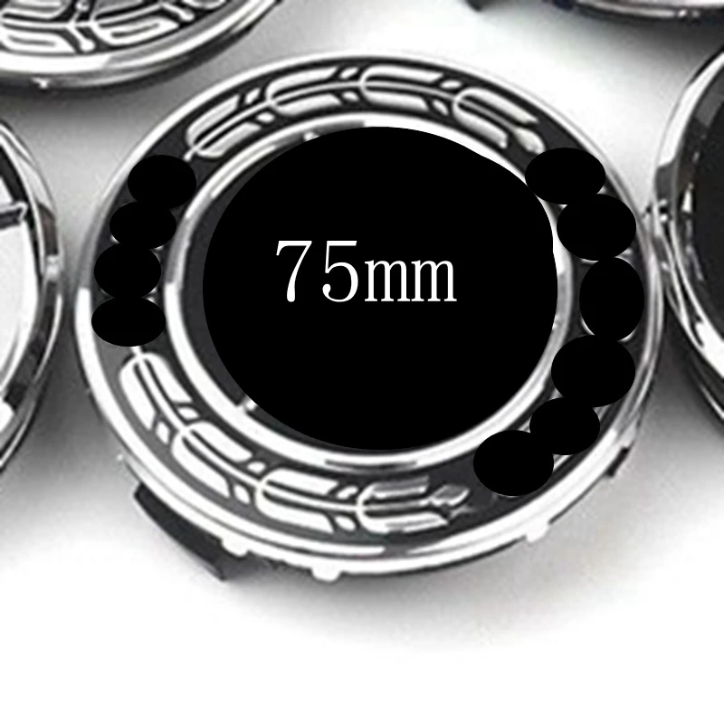 

4 PCS 75mm Black Hub Wheel Hub Cover Logo Emblem for Mercedes CLK GLS B C Class W202 W210 W220