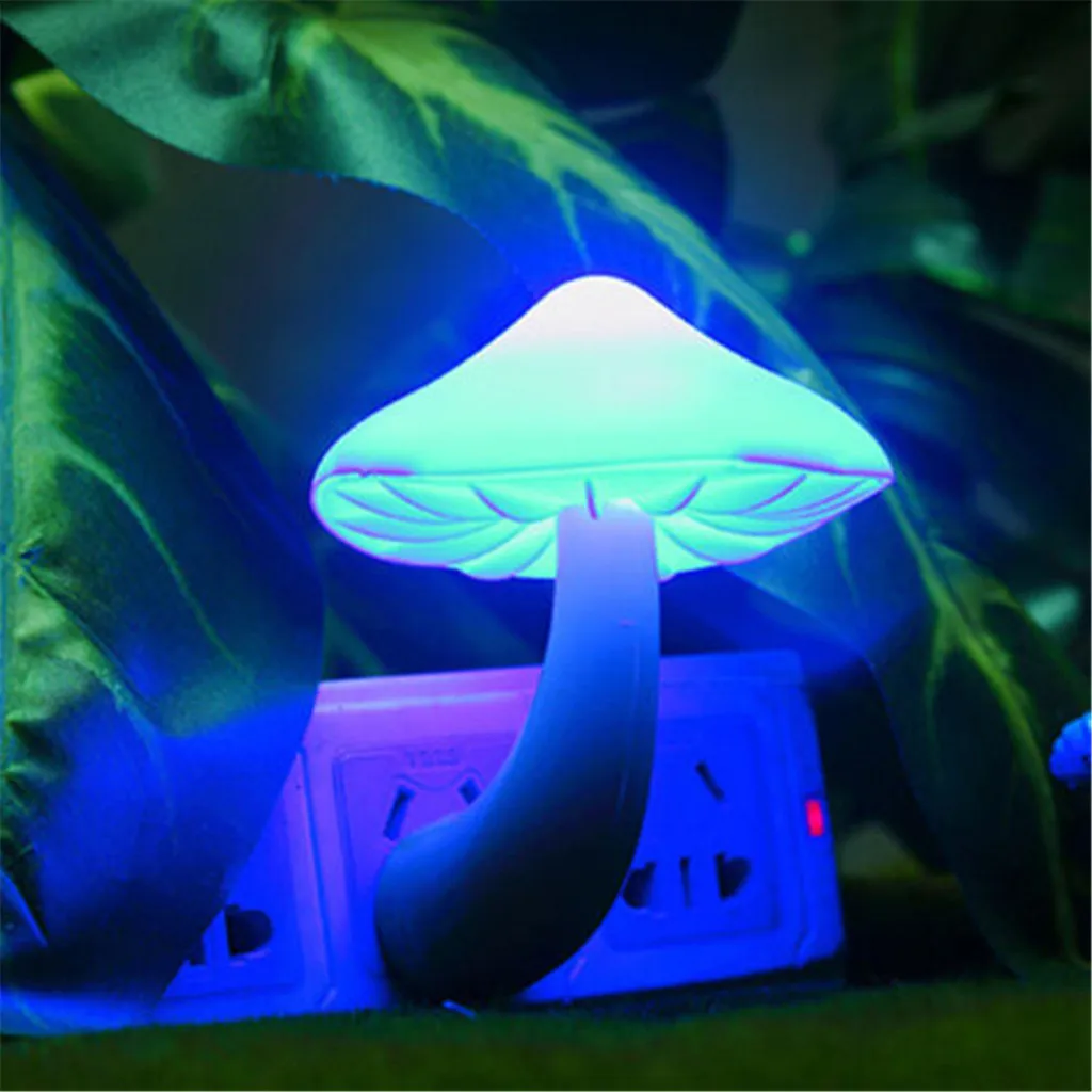 ISHOWTIENDA Грибная лампа гриб ночник штекер светодиодный датчик разноцветный гриб лампа светодиодный ночник для малышей# ES - Испускаемый цвет: Синий