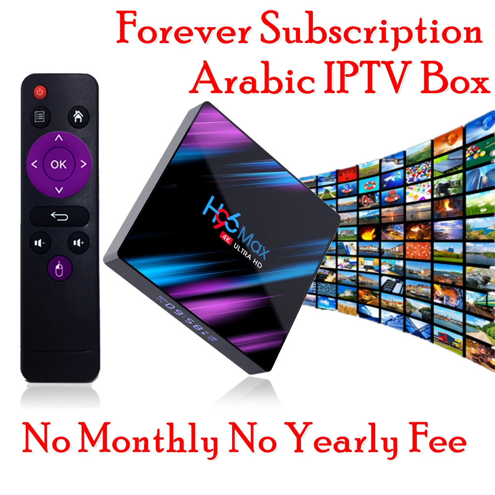 Шведский IPTV Box H96MAX Android9.0 пожизненный бесплатный арабский IPTV 4K USB3.0 H.265 Android 9,0 Rockchip RK3318 медиаплеер