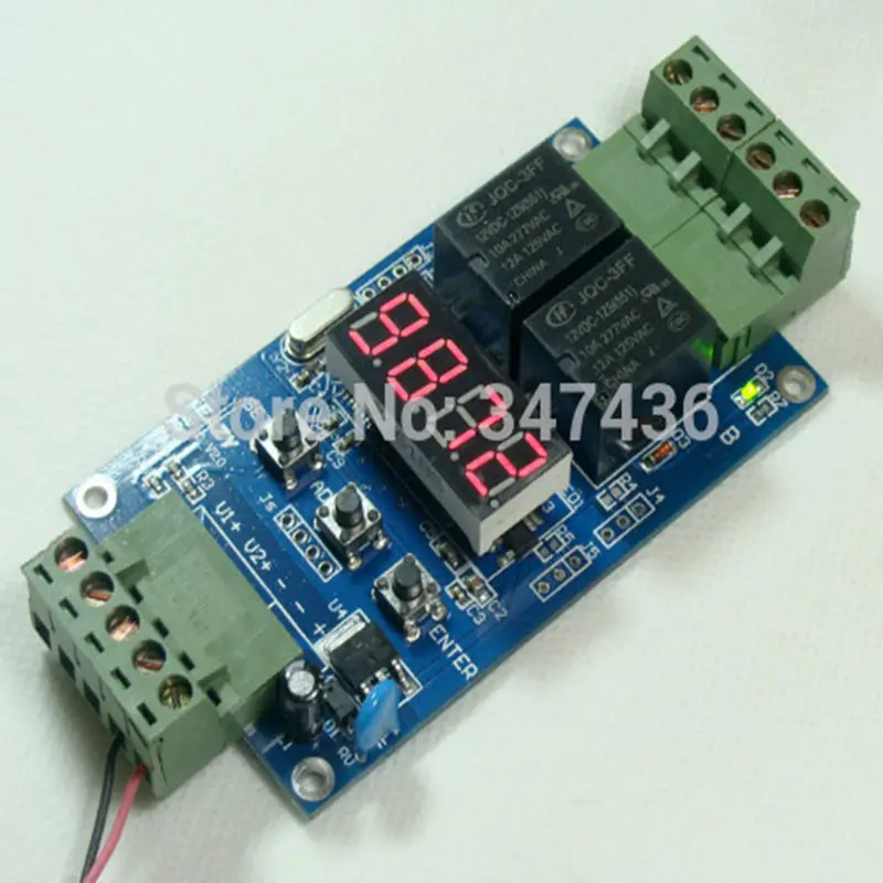 Digital time relay DC voltage detection / two way alarm output / dual
