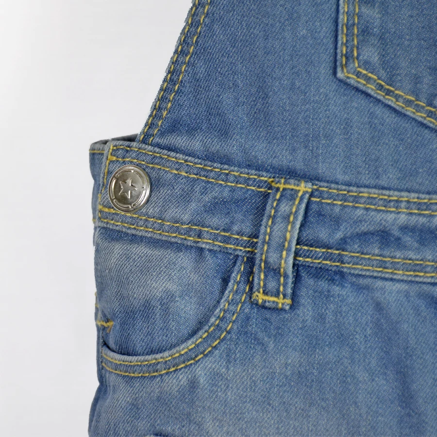 6 Newborn Bodysuit Infant Boys Jumpsuits Baby Girls Rompers Denim Jeans Shorts Covered Button Toddler Kids Patch Children Clothing