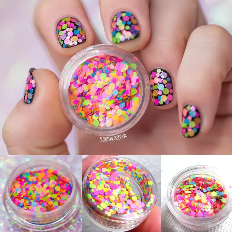 1jar Nail Art AB блестки микс сердце круглый акриловый блеск шестигранный лак для ногтей блестки голографическая звезда украшения для ногтей разные размеры - Цвет: 235