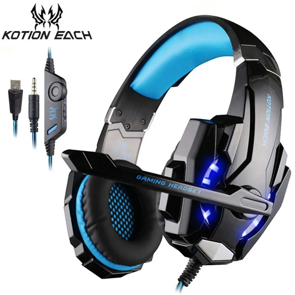 Игровые наушники KOTION EACH G9000 с разъемом USB 3 5 мм и микрофоном игровая гарнитура со