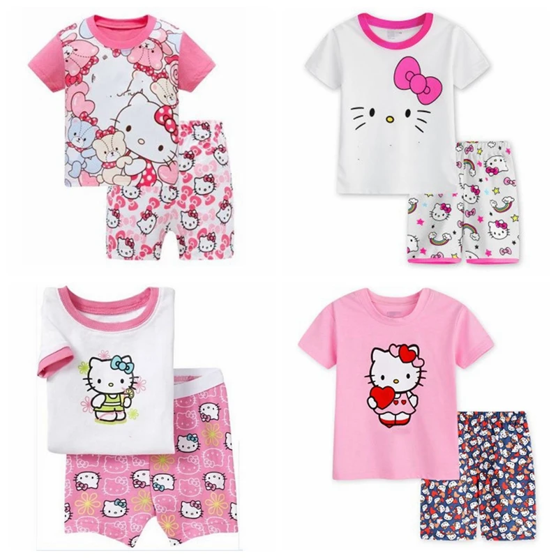 New Girls Pyjamas Cartoon Pajamas Cotton Sleepwear For Girl Baby Pijams ...