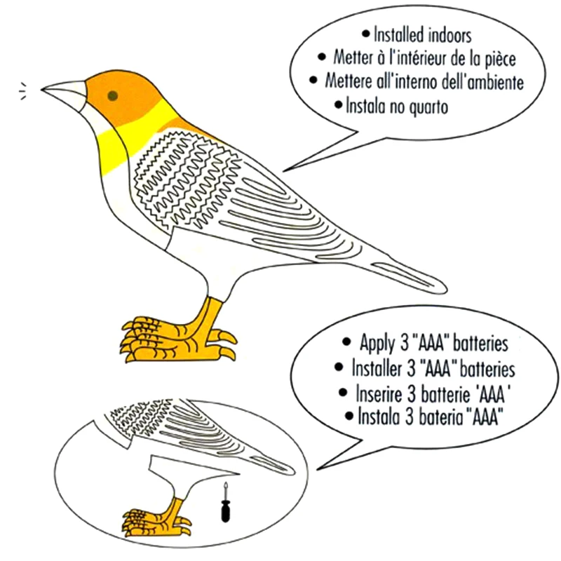 

Wireless Digital Doorbell Clear Simulation Bird Sound Remote Control For Home Door SL@88