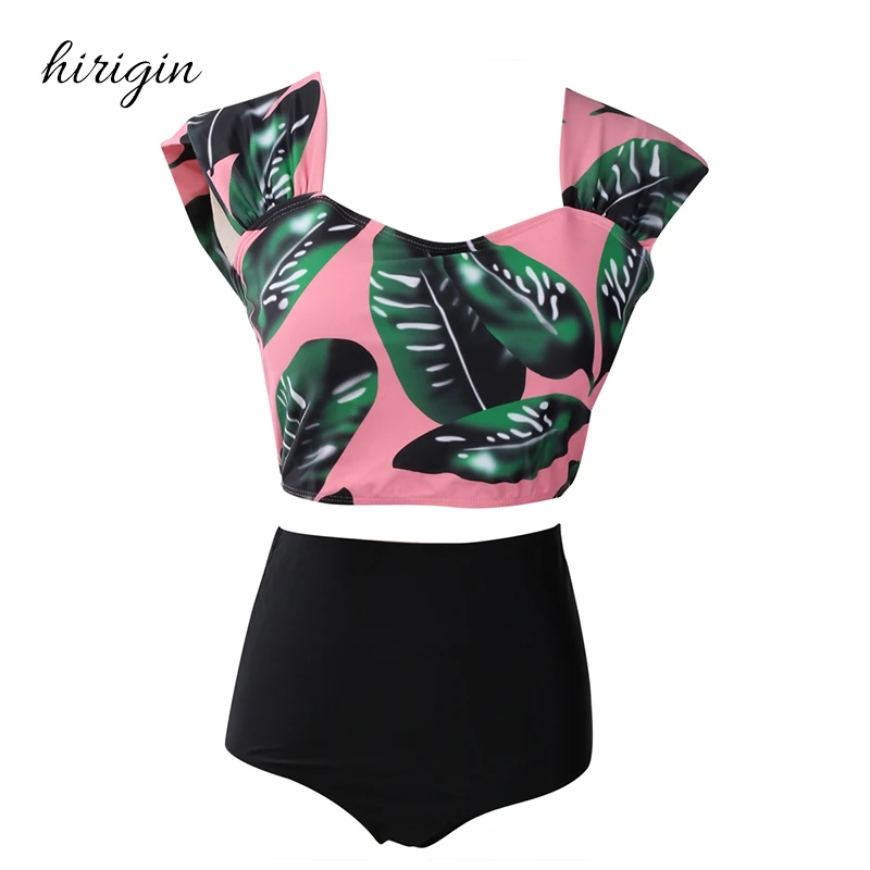 HIRIGIN Brand Swimsuit Sexy Swimwear Women Bikini Set Polyester Bandage Push-Up Beachwear High Waist Female Swimsuit