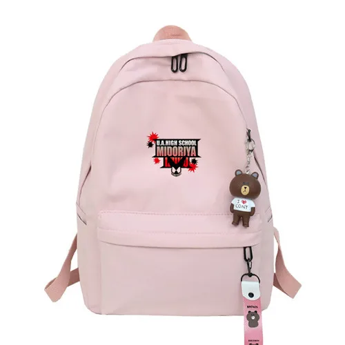 11 My Hero Academia waterproof nylon women ribbon leisure backpack large Boku no Hero Academia anime students shoulder bag rucksack - Цвет: 11